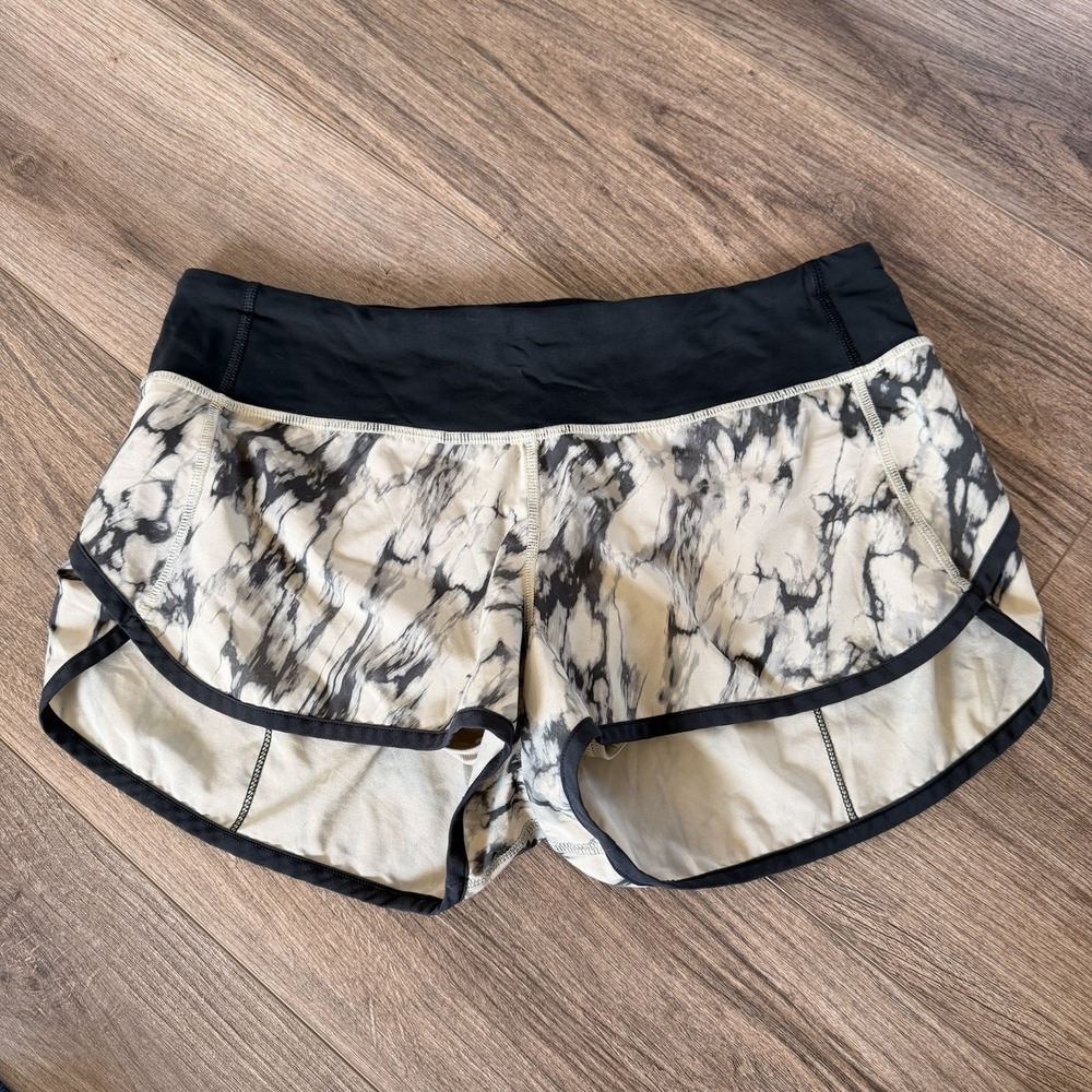 Lululemon Shorts 3" Womens Multi Granite Marble Tie Dye Speed Up Lined, Size 6